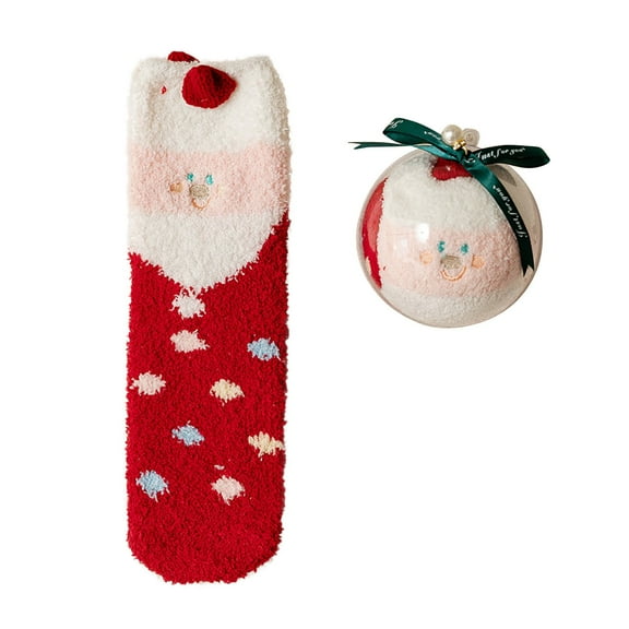 Christmas Socks Women Thickened Coral Velvet Acrylic Socks Unisex Christmas Birthday Warm Cozy Christmas Socks