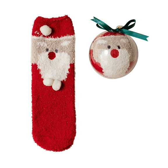 Christmas Socks Women Thickened Coral Velvet Acrylic Socks Unisex Christmas Birthday Warm Cozy Christmas Socks