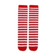 thumbnail image 1 of Christmas Socks for Girls Red and White Striped Crew Long Knee High Socks Soft Cotton Knitted Stockings, Red Free Size, 1 of 7