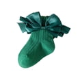 thumbnail image 1 of Christmas Socks for Kids Ruffled Knitted Cute Soft Breathable Ankle Sock Green Three Years, 1 of 3