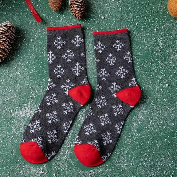 Christmas Socks for Men Hiking Cotton Breathable Sweat-Absorbent Socks Christmas Printed Stockings