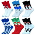thumbnail image 1 of Christmas Socks for Men&Women, 6 Pack Mens Christmas Socks, Xmas Crew Socks US Size 6-13(Style 02), 1 of 4