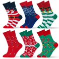 Christmas Socks for Men&Women, 6 Pack Womens Christmas Socks, Xmas Crew Socks US Size 613(Style
