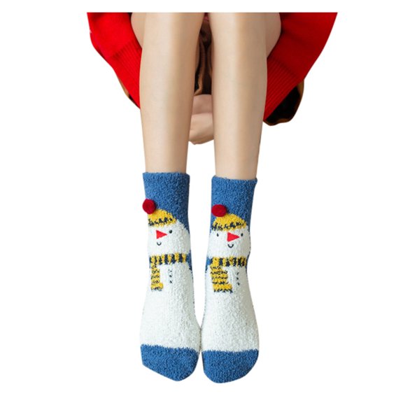 Christmas Socks for Women Christmas Coral Velvet Socks Stereoscopic Cartoon Pattern Socks For The Elderly