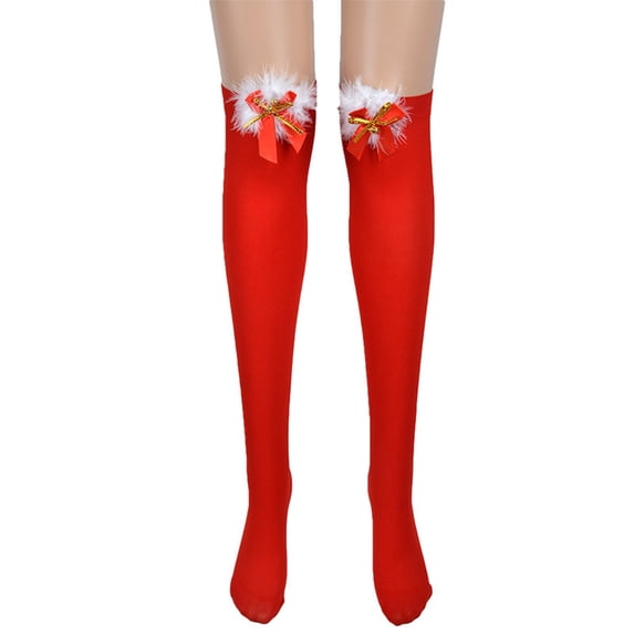 Christmas Socks for Women Christmas Long Stockings With Bowknot For Masquerade And Makeup Party
