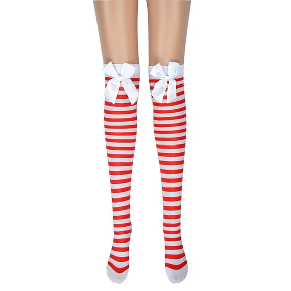 Christmas Socks for Women Christmas Long Stockings With Bowknot For Masquerade And Makeup Party