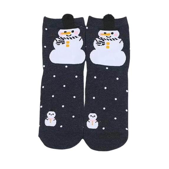Christmas Socks for Women – Cute Cartoon Mid Calf Winter Socks, Cozy Warm Holiday Socks for Girls, Daily Wear & Gift