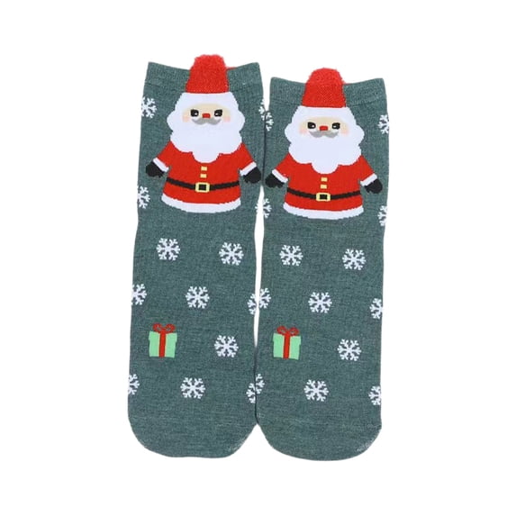 Christmas Socks for Women – Cute Cartoon Mid Calf Winter Socks, Cozy Warm Holiday Socks for Girls, Daily Wear & Gift