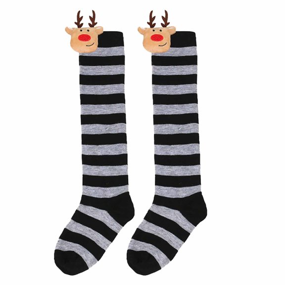 Christmas Socks for Women Stockings Knee Length Stockings Party Socks European And Holiday Striped Socks Reindeer Socks