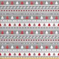 thumbnail image 1 of Ambesonne Christmas Fabric by the Yard Upholstery, Deer Trees Borders, 5 Yards, Grey White and Red, 1 of 4