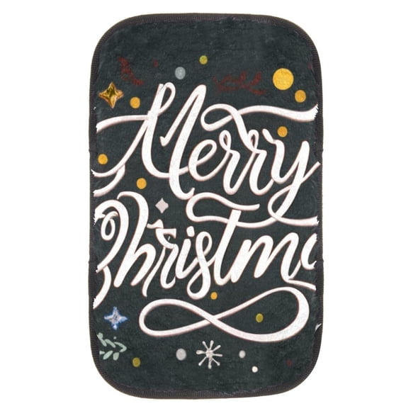 Christmas Soft Comfortable Furry Printed Armrest Cover Car Armrest Mat Armrest Accessory 12.5x8.2 Inch