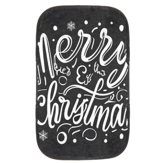 Christmas Soft Comfortable Furry Printed Car Armrest Mat Cover 12.5x8.2 Inch Armrest Accessories