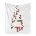 thumbnail image 1 of Christmas Soft Flannel Fleece Blanket, Abstract Xmas Tree Design Baubles and Ribbon Boxes December Ornaments Modern, Cozy Plush for Indoor and Outdoor Use, 70" x 90", Green Red White, by Ambesonne, 1 of 5