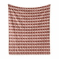 thumbnail image 1 of Christmas Soft Flannel Fleece Blanket, Norwegian Scandinavian Traditional Vintage Style Borders Reindeer Striped Flower, Cozy Plush for Indoor and Outdoor Use, 60" x 80", Red White, by Ambesonne, 1 of 6