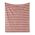 thumbnail image 1 of Christmas Soft Flannel Fleece Blanket, Norwegian Scandinavian Traditional Vintage Style Borders Reindeer Striped Flower, Cozy Plush for Indoor and Outdoor Use, 70" x 90", Red White, by Ambesonne, 1 of 5