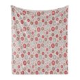 thumbnail image 1 of Christmas Soft Flannel Fleece Blanket, Ornate Snowflakes Pattern in Circles Dots Winter Themed Old Fashioned Print, Cozy Plush for Indoor and Outdoor Use, 50" x 70", Ruby Pale Grey, by Ambesonne, 1 of 5
