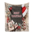 thumbnail image 1 of Christmas Soft Flannel Fleece Blanket, Vivid Balls on Horizontal Lines Ligneous Timber Yuletide New Year's Eve Pattern, Cozy Plush for Indoor and Outdoor Use, 60" x 80", Multicolor, by Ambesonne, 1 of 5