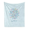 thumbnail image 1 of Christmas Soft Flannel Fleece Blanket, Xmas Themed with an Inspirational Joy to the World Typography Print, Cozy Plush for Indoor and Outdoor Use, 60" x 80", Baby Blue and Multicolor, by Ambesonne, 1 of 5