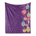 thumbnail image 1 of Christmas Soft Flannel Fleece Throw Blanket, Colorful Childish Doodle Traditional Christmas Balls Kids Holiday Design, Cozy Plush for Indoor and Outdoor Use, 60" x 80", Multicolor, by Ambesonne, 1 of 6