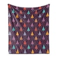 thumbnail image 1 of Christmas Soft Flannel Fleece Throw Blanket, Colorful Triangle Trees in Pots with Patterns Rhombus Celebration, Cozy Plush for Indoor and Outdoor Use, 50" x 60", Multicolor, by Ambesonne, 1 of 5