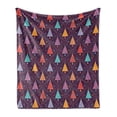 thumbnail image 1 of Christmas Soft Flannel Fleece Throw Blanket, Colorful Triangle Trees in Pots with Patterns Rhombus Celebration, Cozy Plush for Indoor and Outdoor Use, 50" x 70", Multicolor, by Ambesonne, 1 of 5