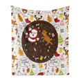 thumbnail image 1 of Christmas Soft Flannel Fleece Throw Blanket, Dancing Santa and Reindeer Happy New Year Childish Party Doodle, Cozy Plush for Indoor and Outdoor Use, 70" x 90", Multicolor, by Ambesonne, 1 of 5