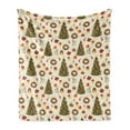 thumbnail image 1 of Christmas Soft Flannel Fleece Throw Blanket, Fir Tree Garland and Bells Ornaments Xmas Themed Cartoon Seasonal Holiday, Cozy Plush for Indoor and Outdoor Use, 70" x 90", Multicolor, by Ambesonne, 1 of 5
