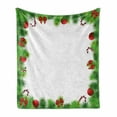 thumbnail image 1 of Christmas Soft Flannel Fleece Throw Blanket, Green Pine Needles with Red Bows and Baubles Festoon Design Natural Image, Cozy Plush for Indoor and Outdoor Use, 50" x 70", Green Red White, by Ambesonne, 1 of 6