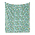 thumbnail image 1 of Christmas Soft Flannel Fleece Throw Blanket, Happy Noel Themed Cartoon Pattern with Penguins Gifts Clouds and Trees, Cozy Plush for Indoor and Outdoor Use, 60" x 80", Seafoam Multicolor, by Ambesonne, 1 of 5