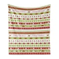 thumbnail image 1 of Christmas Soft Flannel Fleece Throw Blanket, Merry Christmas Words Xmas Ceremony Theme Design Borders, Cozy Plush for Indoor and Outdoor Use, 70" x 90", Apple Green White, by Ambesonne, 1 of 5