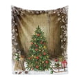 thumbnail image 1 of Christmas Soft Flannel Fleece Throw Blanket, Pine Tree with Present Boxes on Snowy Board Xmas at Countryside Theme, Cozy Plush for Indoor and Outdoor Use, 50" x 60", Multicolor, by Ambesonne, 1 of 5