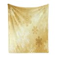 thumbnail image 1 of Christmas Soft Flannel Fleece Throw Blanket, Snowflakes Pattern Noel Holiday Yuletide Themed Winter Inspired Image, Cozy Plush for Indoor and Outdoor Use, 60" x 80", Sand Brown White, by Ambesonne, 1 of 5