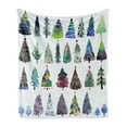 thumbnail image 1 of Christmas Soft Flannel Fleece Throw Blanket, Watercolor Christmas Theme Fir Trees Abstract Silhouettes Illustration, Cozy Plush for Indoor and Outdoor Use, 70" x 90", Multicolor, by Ambesonne, 1 of 6