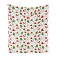 thumbnail image 1 of Christmas Soft Flannel Fleece Throw Blanket, Xmas Santa Claus Tree on Colorful Polka Dot Backdrop Surprise Boxes Artwork, Cozy Plush for Indoor and Outdoor Use, 60" x 80", Green and Red, by Ambesonne, 1 of 5