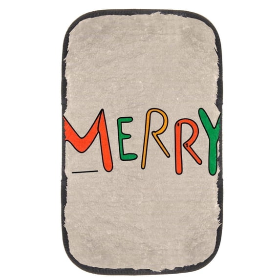 Christmas Soft Furry Printed Car Armrest Mat Pad Accessory, 12.5x8.2 Inch Comfortable.