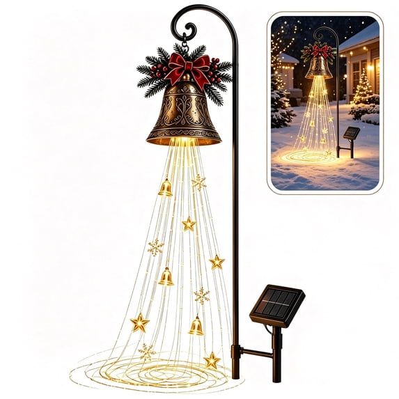 Christmas Solar Bell Light,Waterproof Outdoor Decorative Garden Stake Light,Solar Powered Christmas Bell Night Light for Pathway Yard Patio Holiday Outdoor Decor