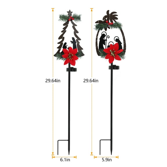 Christmas Solar Channel Lights,  Landscape Christmas Lights, Pile Christmas Decoration, Courtyard Lawn Terrace Walkway Decoration LED Lights