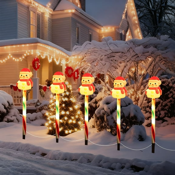 Christmas Solar Ground Lights, Christmas Decorations Outdoor Solar Candy Lights, Waterproof Multicolor Pathway Light for Outdoor House Decorations