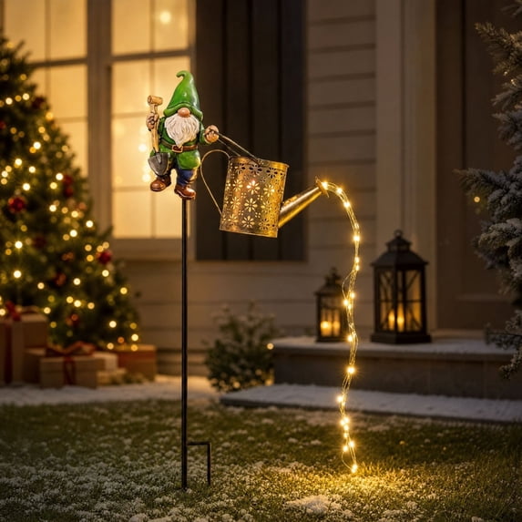 Christmas Solar Pathway Lights Dwarf Figure Solar Powered & Waterproof Ground Stake for Garden Courtyard Yard Christmas Decorations by MPOISVA