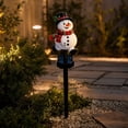 thumbnail image 1 of Christmas Solar Pathway Lights, Snowman Solar Stake Light Outdoor, Waterproof Warm White LED Ground Light with Solar Panel Auto Dusk to Dawn for Lawn Garden Yard Decor Iron 19.7 in, 1 of 7