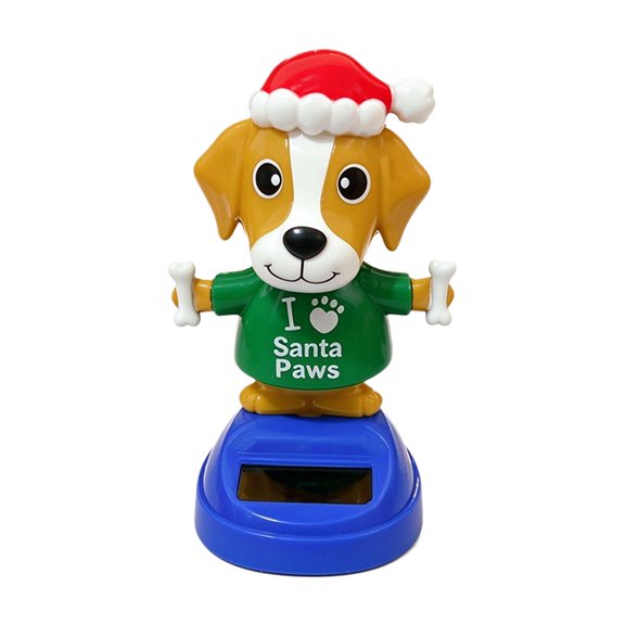 Christmas Solar Powered Dancing Figurine, Swinging Head Car Dashboard Decor, Holiday Gift for Desk Window