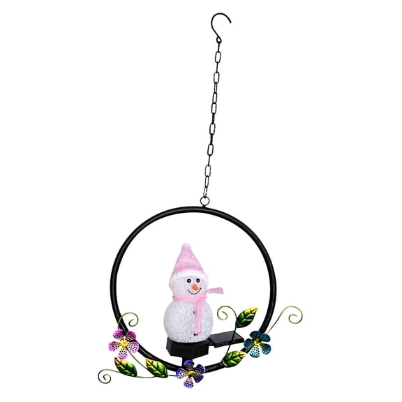 Christmas Solar Snowman Light, LED Garden Front Door Decoration Wind Chime Light, Holiday Light, Warm Courtyard Decoration Gift