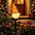 thumbnail image 1 of Christmas Solar Stake Light, Water-Proof Outdoor Solar Christmas LED Decorations with Gnome & Flower for Patio Yard Lawn, Holiday Party Decor, 1 of 6