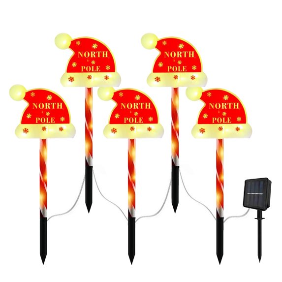 Christmas Solar Stake Lights, Christmas Decor Auto On Off Solar Yard Stake Lights, Waterproof Pathway Stake Lights for Pathway, Farm, Walkway, Backyard