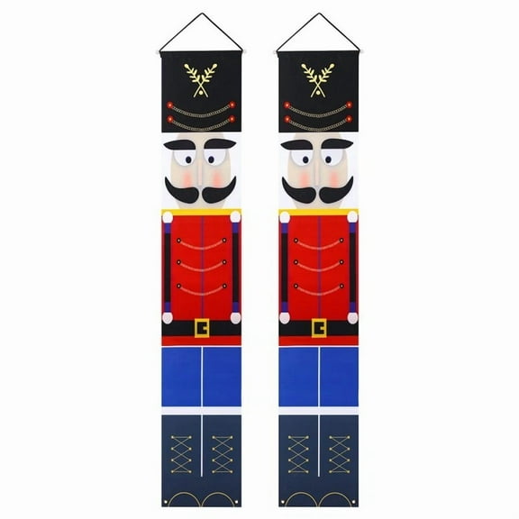 Christmas Soldier Figures Model Nutcracker Banners Xmas Door Curtain Decor