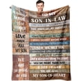 thumbnail image 1 of Christmas Son in Law Gifts from Mother in Law/Father in Law, Gifts for Son in Law, Son in Law Birthday Gifts, Son in Law Wedding Gift, Gifts Ideas for Son-in-Law Throw Blanket 50x60, 1 of 1