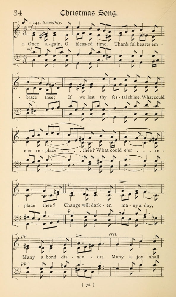 Christmas Song 1 Christmas Carols New & Old 1850 Canvas Art - (18 x 24)