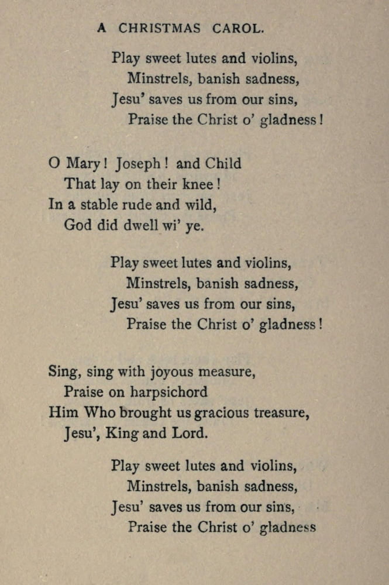 Christmas Songs & Carols 1908 Christmas Carol 3 Canvas Art - Agnes H Begbie (18 x 24)