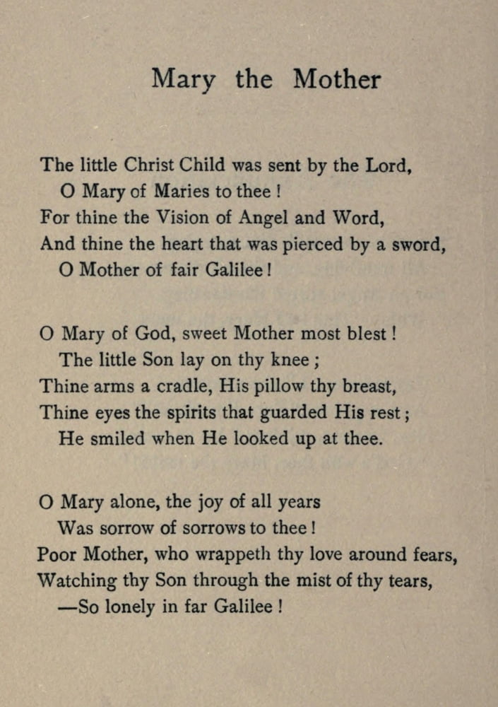 Christmas Songs & Carols 1908 Mary the Mother Canvas Art - Agnes H Begbie (18 x 24)