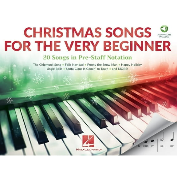 Christmas Songs for the Very Beginner - Pre-Staff Notation Songbook for Beginning Piano Players, (Paperback)